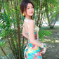Colorful Spaghetti Straps Backless Sheath Mini Dress Summer Seaside Dress Women Dress Dating Dress  D1822