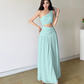 Fashion One Shoulder Pleated Long Dating Dress Summer Vacation Dress Women Dress D1830