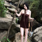 Holiday Style Halter Backless Fold Skirt Party Dress Drape dress Summer Dress Women Dress D1833