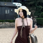 Holiday Style Halter Backless Fold Skirt Party Dress Drape dress Summer Dress Women Dress D1833