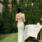 Sexy Seaside Holiday One Shoulder Pleated Lace Niche French Maxi Dress Women Dress Summer Dating Dress   D1847