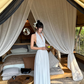 Elegant A Line Chiffon Halter V-neck Fold Slim Fit Women Summer Long Skirt Date Dress D1858
