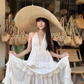 Island Style Halter Backless Tiered Pleated Beach Vacation Dress Women Summer Long Dress D1861