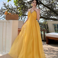 Sweet Crystal V-neck Halter Backless Tulle Pleated Seaside Dress Women Summer Long Dress D1862