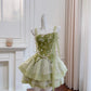 Pretty Square Neck Lace Up Embroidery Sequin Ruffle Tiered Lace Birthday Party Dress Sweet 16 Dress Homecoming Dress with Pearl Link  D1868