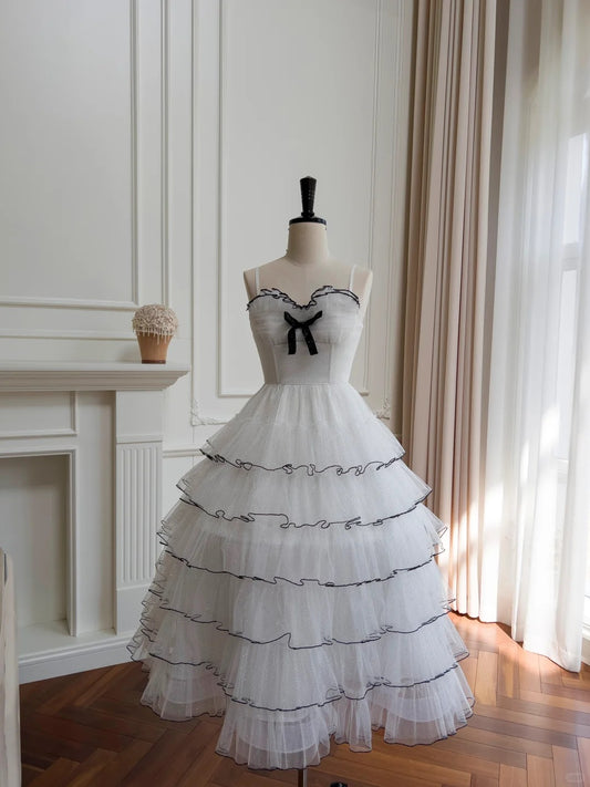 Shiny Spaghetti Straps Pleated Tulle Tiered Sweet 16 Skirt Party Dress Homecoming Dress Short Prom Dress D1874