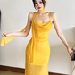 Seaside Halter Pleated Backless Tulle Island Long Skirt Women Summer Dress Date Dress   D1893