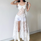 Sexy Irregular Suspenders Ruffle Pleated Hi-lo Dress Women Summer Dress   D1899