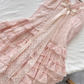Cute Halter Polka Dot Pleated Tulle Tiered Summer Princess Dress Women Date Dress  D1902