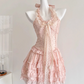 Cute Halter Polka Dot Pleated Tulle Tiered Summer Princess Dress Women Date Dress  D1902