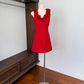 Cute A Line Minimalist Pleated Straps Short Summer Skirt Women Date Dress  D1905