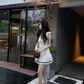 Preppy A Line Lace-up Pleated Short Skirt Summer Women Daily Dress   D1906