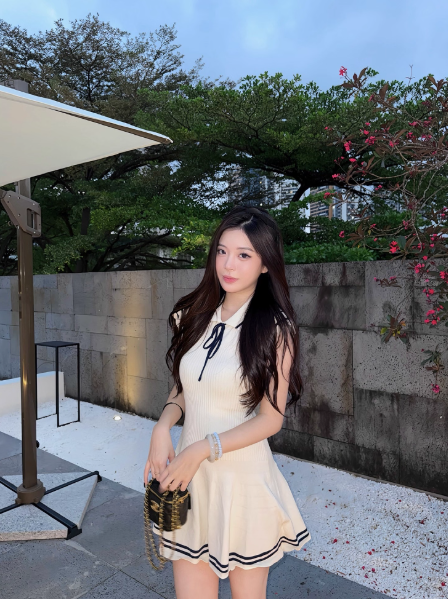 Preppy A Line Lace-up Pleated Short Skirt Summer Women Daily Dress   D1906