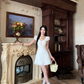 Cute A Line V-neck Floral Short Summer Skirt Women Date Dress  D1911
