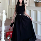 Elegant A Line Crew Neck Long Skirt Summer Seaside Dress Women Date Dress with Belt  D1915