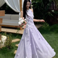 Elegant Halter Lace Flower Long Women Dress Dating Dress Summer Seaside Dress  D1919