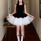 Sweet Crew Neck Pleated Tulle Short Skirt Princess Dress Summer Women Date Dress  D1921