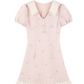 Cute A Line V-neck Bowknot Pleated Casual Dress Short Women Skirt Summer Date Dress  D1924