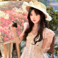 Sweet Square Neck Bowknot Print Pleated Floral Tulle Skirt Princess Dress Women Summer Dress  D1926
