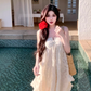 Seaside Halter Backless Ruffle Long Date Dress Women Summer Vacation Skirt  D1941