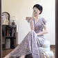 Elegant V-line Lace Hem Mermaid Long Dress Seaside Date Dress Women Summer Skirt D1944