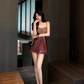 Sexy A Line Spaghetti Straps Lace Short Party Skirt Women Summer Vacation Date Dress D1950