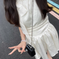 Shiny Pearl Rhinestone Bowknot Pleated Short Party Dress Women Summer Sweet Princess Dress D1957