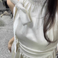 Shiny Pearl Rhinestone Bowknot Pleated Short Party Dress Women Summer Sweet Princess Dress D1957