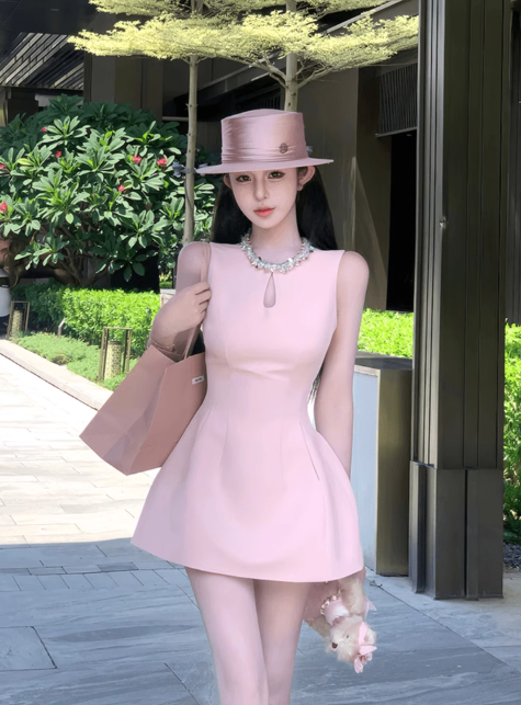 Minimalist A Line Crystal Short Summer Dress Women Vacation Date Dress D1967
