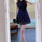 Pretty A Line Halter Print Short Date Skirt Women Summer Party Dress D1971