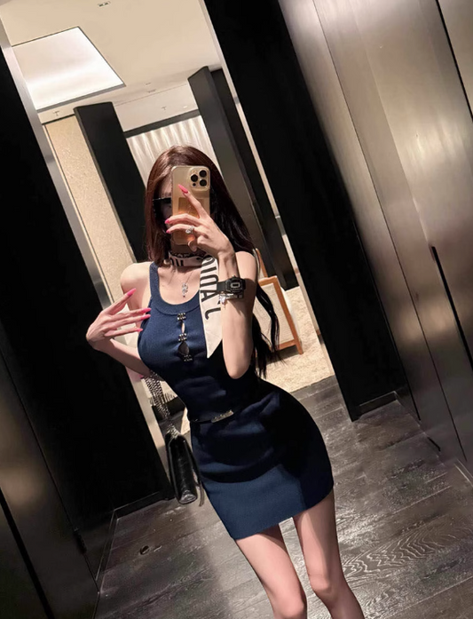 Sexy Halter Sheath Short Summer Skirt Women Date Party Dress D1974