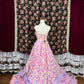 Cute Strapless Floral Tiered Ruffle Birthday Party Dress Quinceanera Dress Prom Dress Evening Dress D1985