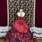 Gorgeous Strapless Flower Crystal Pleated Tiered Ball Gown Birthday Quinceanera Dress Prom Dress Evening Dress D1987