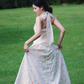 Cute A Line Halter Floral Maxi Dress Summer Vacation Seaside Dress Women Dress  D1999