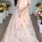 Seaside Halter 3D Flower Tulle Printing Vacation Beach Summer Dress Women Date Dress D2002