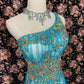 Gorgeous One Shoulder Swarovski Crystal Tulle Pleated Floor Length Prom Dress Dancing Dress Birthday Party Dress Cocktail Dress Evening Dress D2006