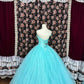 Gorgeous Asymmetrical Neck Crystal Beaded Pleated Rhinestone Tulle  Ball Gown Prom Dress Birthday Quinceanera Dress Evening Dress D2008