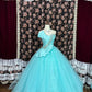 Gorgeous Asymmetrical Neck Crystal Beaded Pleated Rhinestone Tulle  Ball Gown Prom Dress Birthday Quinceanera Dress Evening Dress D2008