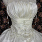 Elegant Strapless Embroidered Flower Beading Lace Pleated Tiered Ball Gown Quinceanera Dress Birthday Dress Prom Dress D2012