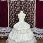 Elegant Strapless Embroidered Flower Beading Lace Pleated Tiered Ball Gown Quinceanera Dress Birthday Dress Prom Dress D2012