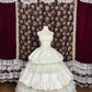 Elegant Strapless Embroidered Flower Beading Lace Pleated Tiered Ball Gown Quinceanera Dress Birthday Dress Prom Dress D2012