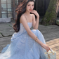 Vacation A Line Spaghetti Straps Printing Tulle Maxi Skirt Women Dress Summer Seaside Dress     D2018