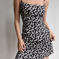Versatile Spaghetti Straps Printing Floral Retro Short Skirt Summer Women Party Dress Date Dress   D2025