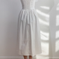 Minimalist Square Neck Lace up Long Skirt Vacation Casual Dress Women Summer Date Dress    D2038
