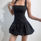 Casual Halter Pleated Short Skirt Party Date Dress Women Summer Dress   D2039