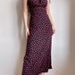 Sexy Spaghetti Straps Print Rose Fitted Short Skirt Women Summer Date Dress   D2043