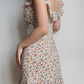Cute Off the Shoulder Print Floral Ruffle Short Skirt Summer Vacation Seaside Dress Women Date Dress  D2045