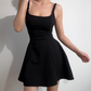 Sexy A Line Spaghetti Straps Casual Short Skirt Summer Vacation Seaside Dress Women Date Dress  D2046