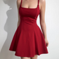 Sexy A Line Spaghetti Straps Casual Short Skirt Summer Vacation Seaside Dress Women Date Dress  D2046