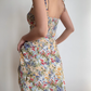 Vacation Spaghetti Straps Print Floral Short Skirt Summer Seaside Dress Women Date Dress  D2049